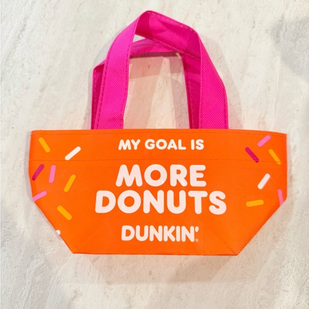 Dunkin' Orange and Pink‎ Donut Mini Tote Bag